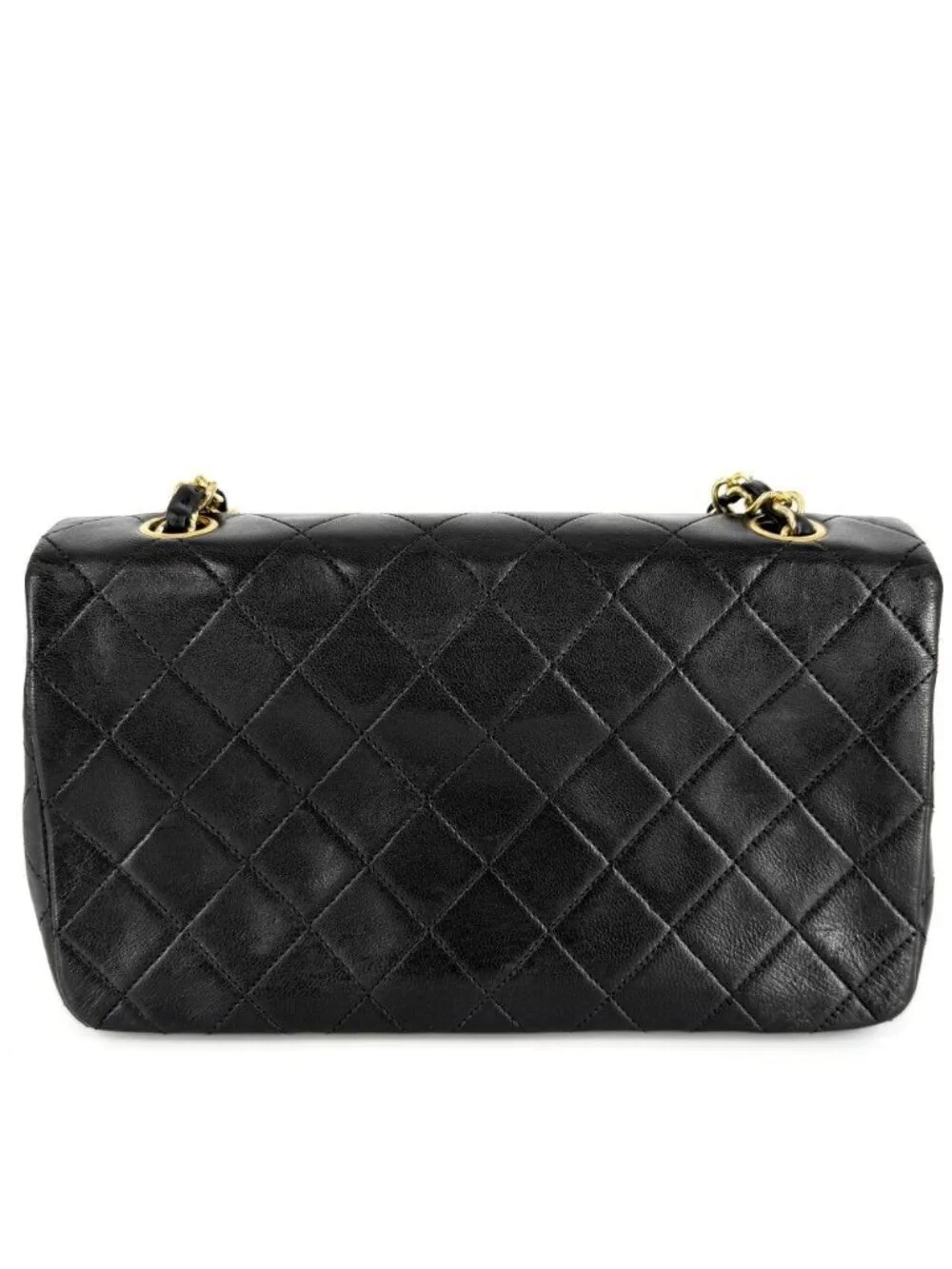 Chanel Shoulder Bag Quilted 23 CC Logo Chain Full Flap Crossbody Lambskin Black